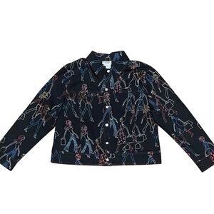 Vtg Vanity Collection Beaded Deco Pop Art Jacket Women’s L Fashionista Kitschy